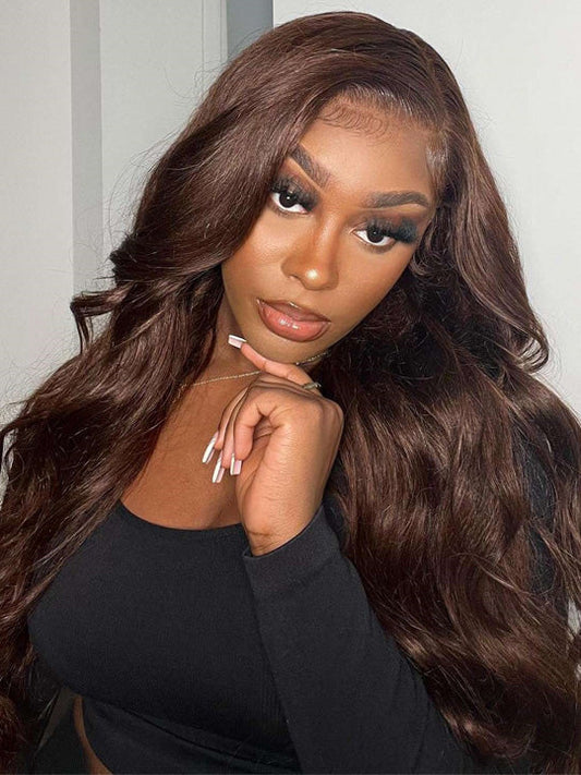 Kisslove Pre-Everything Upgraded Chocolate Brown Wig 3D Body Wave 360 Lace Wigs Human Hair