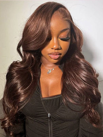 Kisslove Pre-Everything Upgraded Chocolate Brown Wig 3D Body Wave 360 Lace Wigs Human Hair