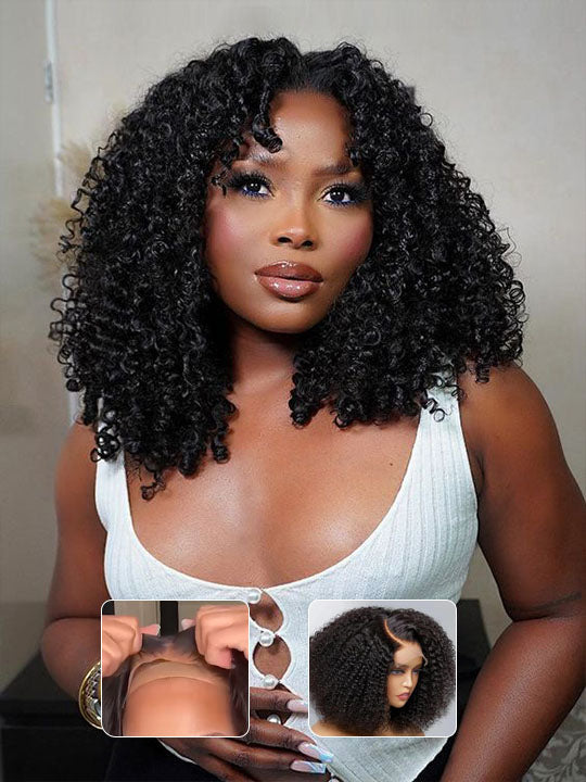 [Wear & Go] Pre-everything Glueless Kinky Curly 6x4.5/5x5/10x6 Lace Front Human Hair Wigs
