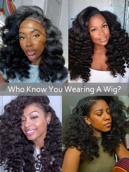 [Flash Deal] Hybrid Kinky Edge Kinky Straight Human Hair Wigs Newborn Hairline Glueless Lace Wig