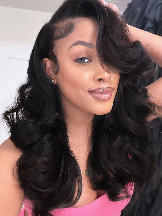 Kisslove Hair Pre Styled Side Part Body Wave Bob Wig Glueless Invisi Drawstring 360 Lace Frontal Wig