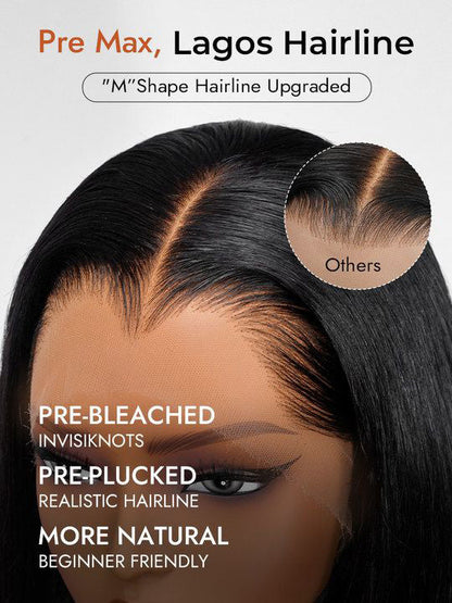 Pre Everything 360 Lace Frontal Ponytail Wig Widows Peak Hairline Yaki Straight Glueless Lace Wig Kisslove Hair