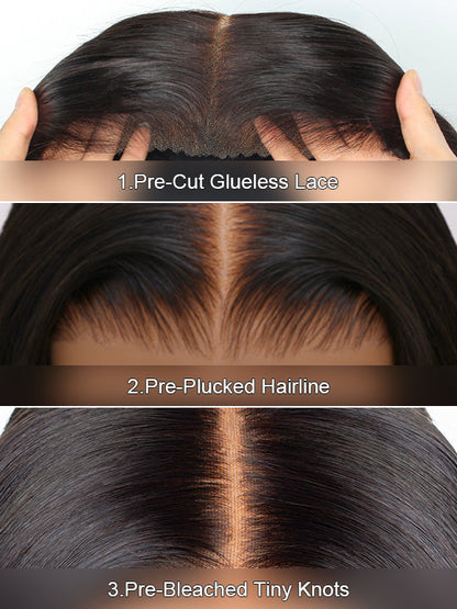 [Wear & Go] Pre-everything 3D Body Wave Bob Wig Bleached Knots Glueless Short Bob Wig